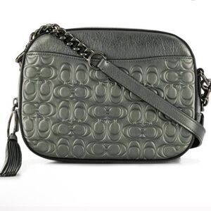 Coach Metallic Signature Embossed Metallic Leather Camera Bag Style 38627